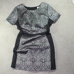 Rhyme Los Angeles Size L Metallic Paisley Cocktail Knee-Length Dress